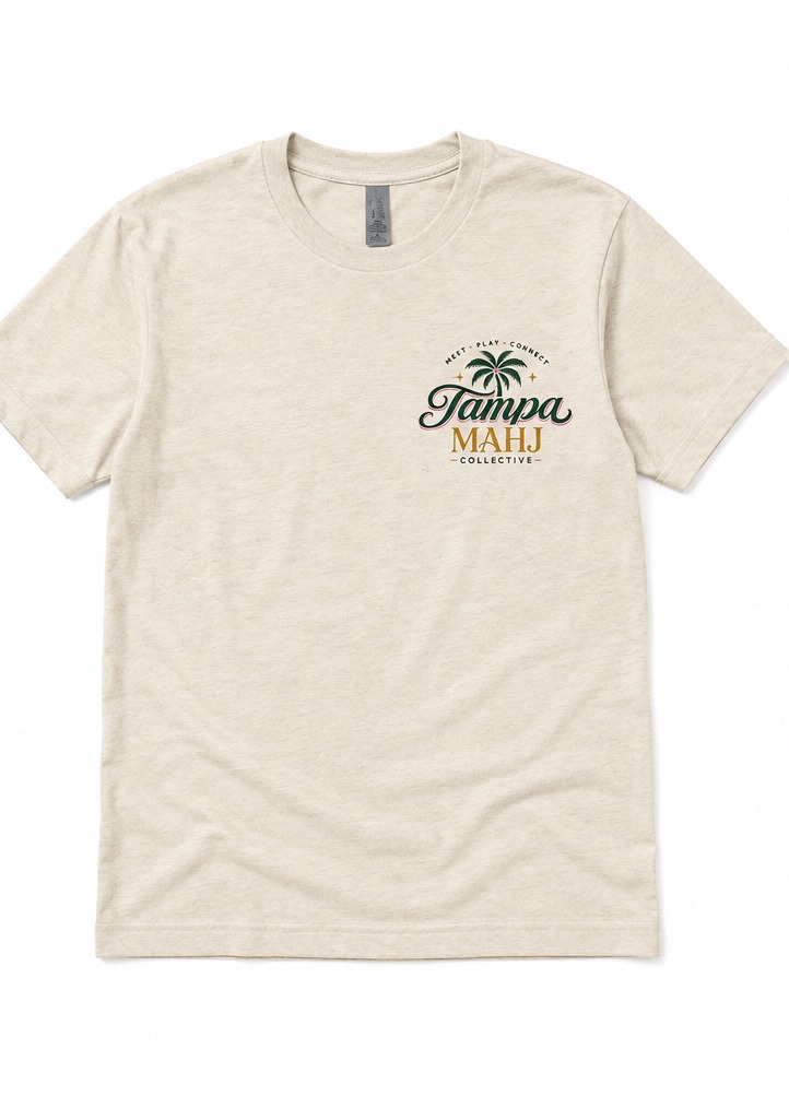 Tampa Mahj Collective tee — front left-chest logo